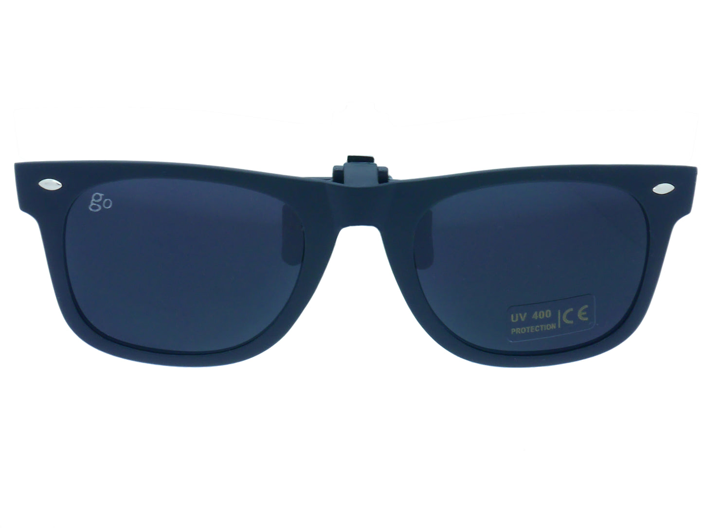 Go Optical Retro Wave Farer Style Polarised Clip On Flip Up Sunglasses