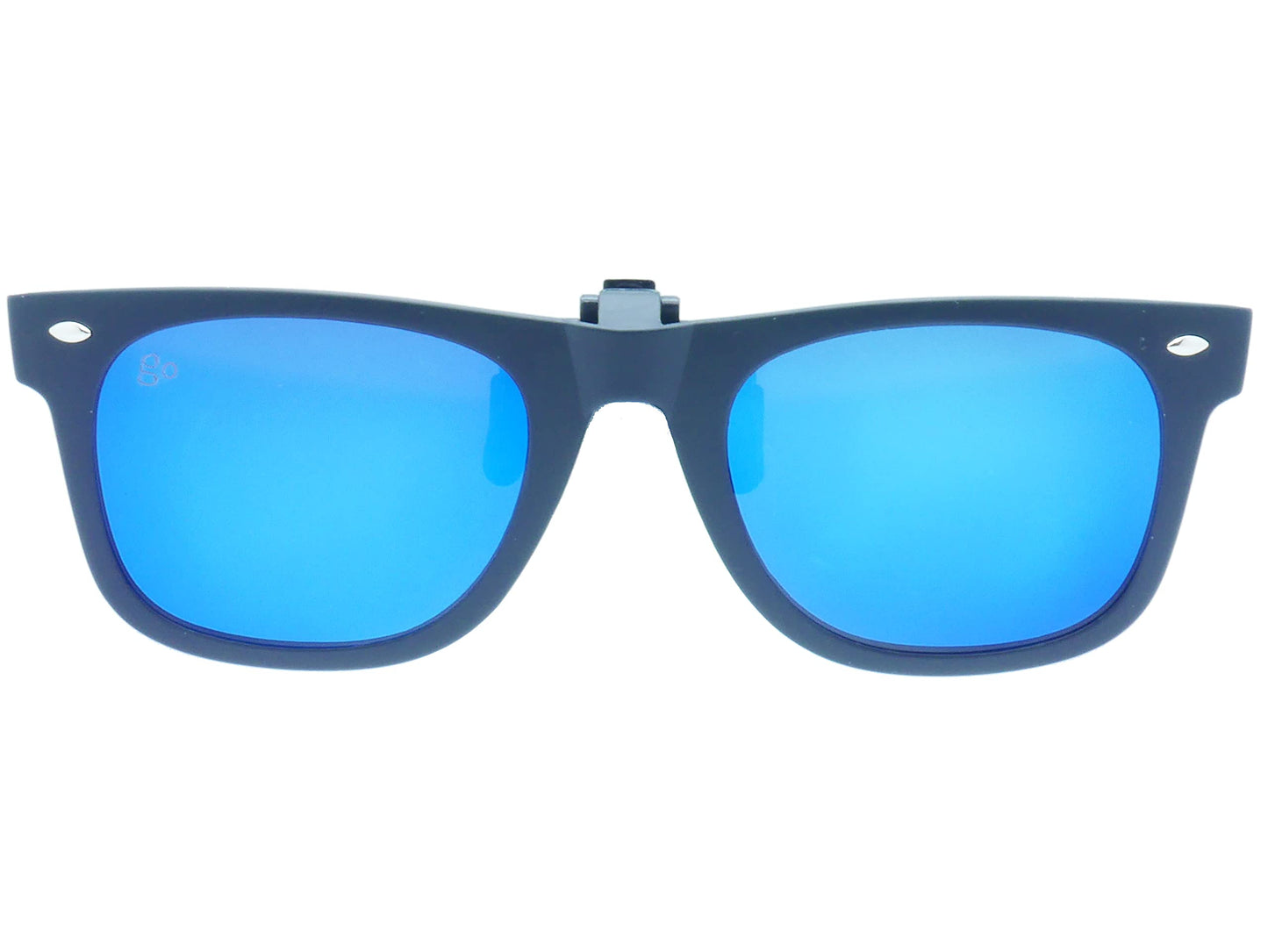 Go Optical Retro Wave Farer Style Polarised Clip On Flip Up Sunglasses
