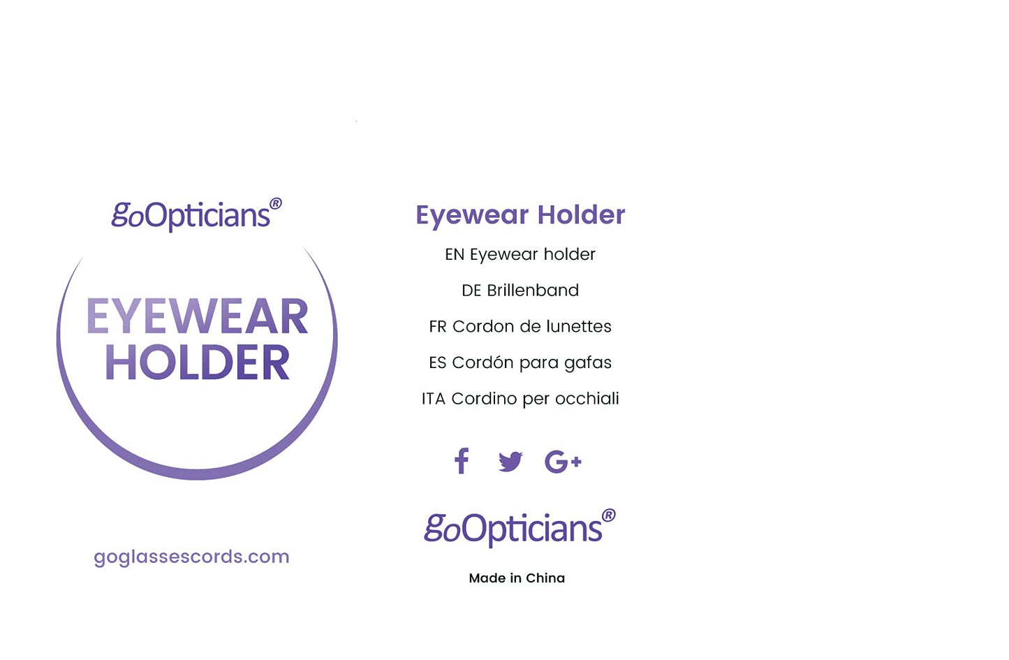 GoOptical Real Leather Platted Spectacle Cords with Traditional Adjustable Fasteners