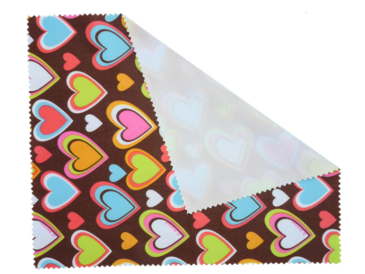 2 Pack Hearts On Chocolate Microfibre Glasses Lens Cleaning Cloth