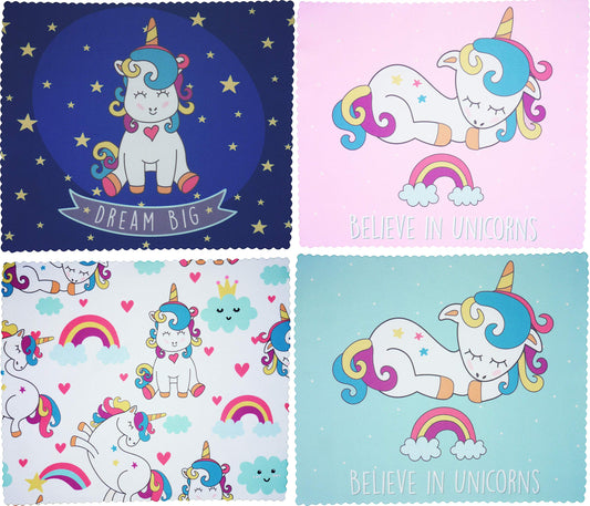 Super Cute Rainbow Unicorn Ultrafine Microfibre Spectacle Wipe Glass Phone Screen Tablet Lens Cleaning Cloths 18cm x 15cm