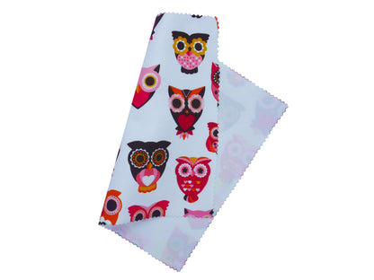 Go Optical 22cm x 22cm Large Microfiber Glasses Phone Lens Screen Cleaning Cloths Cute Animals Owl Bee & Rainbow Hearts X 3 Large Microfibre