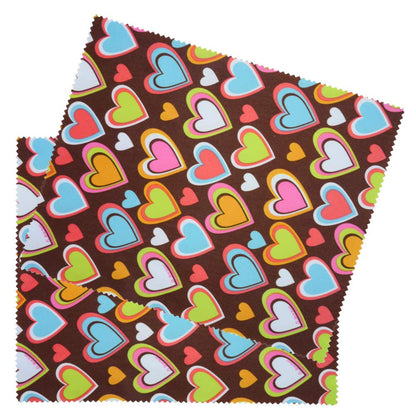 2 Pack Hearts On Chocolate Microfibre Glasses Lens Cleaning Cloth
