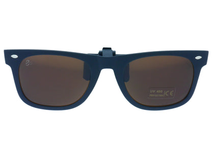 Go Optical Retro Wave Farer Style Polarised Clip On Flip Up Sunglasses