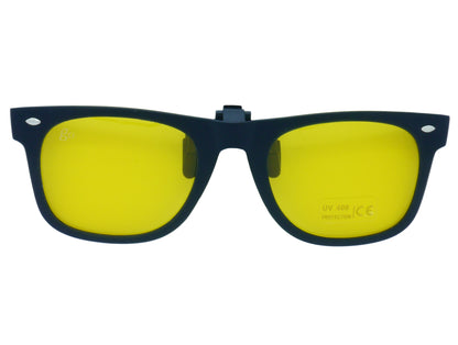 Go Optical Retro Wave Farer Style Polarised Clip On Flip Up Sunglasses