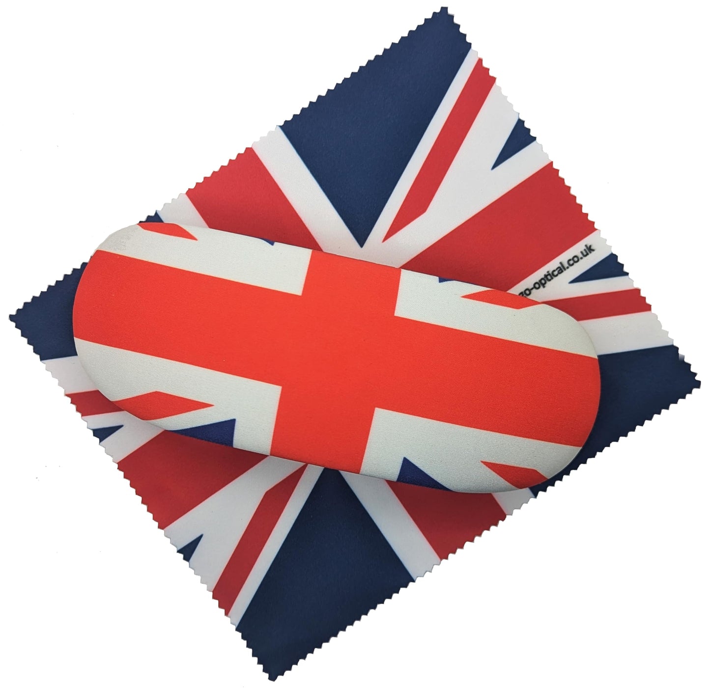 GoBasic Union Jack British Flag Unisex Red White Blue Spectacle Reading Glasses Medium Hard Case and Lens Cleaning Cloth Bundle