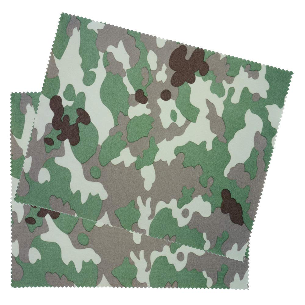 2 Pack Green Camouflage Glasses Spectacle Lens Cleaning Microfiber Cloth