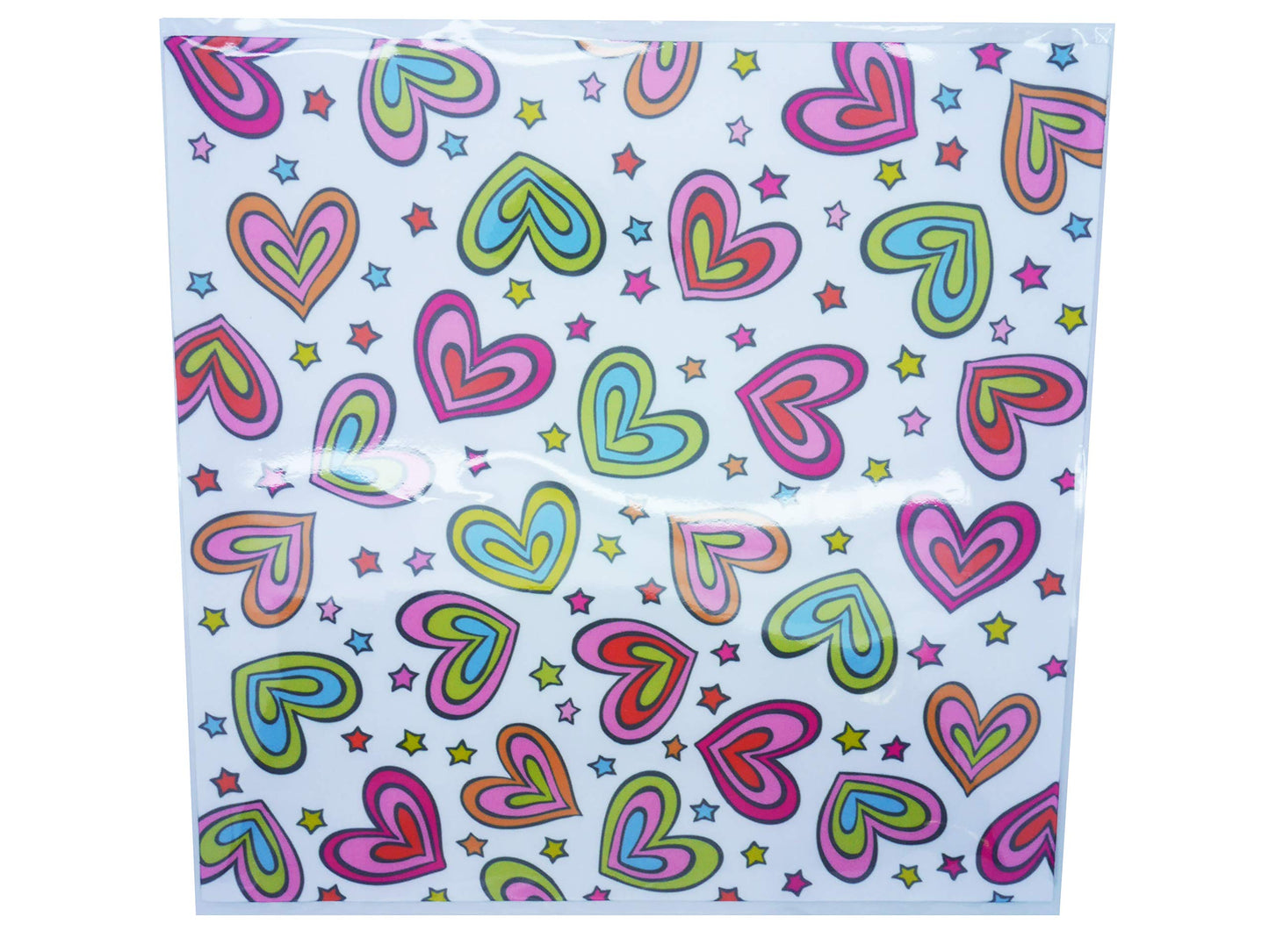 XL Go Optical Glasses Cleaning Microfiber Cloth 22 x 22cm Cute Rainbow Hearts Pattern Extra Large Microfibre Cleaner, 1 pc