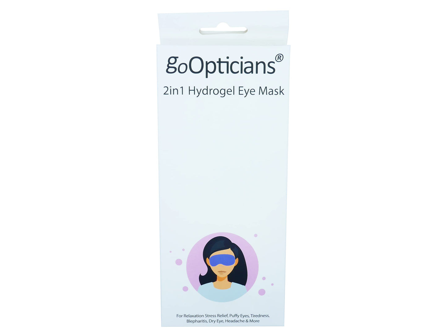 Go Opticians 2in1 Hydrogel Eye Mask Bead Hot Compress Cold Pack Therapy for Relaxation Stress Relief, Puffy Eyes, Tiredness, Blepharitis, Dry Eye, Headache & More